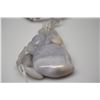 Image 2 : 5-Strand 5mm Glass Bead, 7mm Crystal Bead Necklace w/Carved Lavender Jadeite Pendant 63x53mm, Needs 