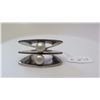 Image 2 : Triple Band Ring w/2 Cultured Pearls 7mm each, Unmarked Silver 16.4 g