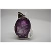 Image 2 : 195 ct Oval Amethyst Pendant - 51x39x24mm, 925 Silver Frame, 85.7 g, Minor Nicks & Scratches, Inclus