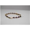 Image 8 : Heart-Shaped Amethyst Tennis Link Bracelet 6 3/4 Length - 18 Amethysts 5x5mm Each, 4.5 ct, 14K Gold,