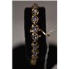 Image 2 : Sapphire Tennis Link Bracelet 7" Length - 26 Sapphires 3x4.5mm Each, 5.2 ct, 14K Gold, 10.9 g