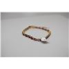 Image 2 : 11.5 ct Amethysts Link Bracelet 7" Length - 23 Amethysts 4x6mm Each, 11.5 ct, 14K Gold, 7.7 g