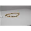 Image 6 : Aquamarine Link Bracelet 7" Length - 17 Aquamarines 4x6mm Each, 8.5 ct Total Wt, 14K Gold, 5.9 g