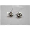 Image 8 : 1 ct Diamond Stud Earrings - Each w/ Approx 1.0 ct Diamond (Imperfect Clarity),14K White Gold, 1.8 g