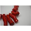 Image 8 : Red Branch Coral Necklace - 20" Deep Water Coral Chunks, Natural Shape, Enhanced Red Color