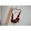 Image 8 : Red Branch Coral Necklace - 22" Graduated Chunks, Enhanced Red Color