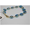 Image 8 : 14K "Evil Eye" Glass Bead Bracelet 3 1/2", Italian
