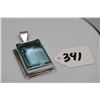 Image 1 : Blue Topaz Pendant - Sterling Silver, Off-Center Rectangular, Topaz 1 1/4" x 7/8"