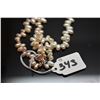 Image 2 : Triple Strand Champagne Pearl Choker Necklace 18 1/2" - 6mm-10mm Oblong Freshwater Pearls