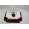 Image 1 : Emerald Pendant, 3/8" Emerald on 14K Yellow Gold Sliding Bale