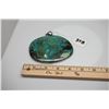 Image 8 : Turquoise Pendant 4" X 3 1/8" - Natural Multi-Hued Polished Turquoise, Silver Bezel & Bale