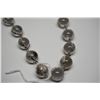 Image 2 : Clear Glass Bead Necklace 17" - 19 Beads Approx 13mm, Floral/Leaf Pattern Pieces
