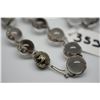 Image 8 : Clear Glass Bead Necklace 17" - 19 Beads Approx 13mm, Floral/Leaf Pattern Pieces