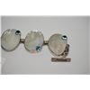 Image 2 : Blue Topaz & Mother of Pearl Bracelet 9" - Sterling Silver, 5 MOP Pieces w/Blue Topaz