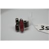 Image 2 : Pearl, Quartz & Garnet Ring (Size 6), Sterling Silver, Oval Rose Quartz, Garnet, Pearl