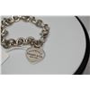 Image 2 : Tiffany & Co. Sterling Silver Link Bracelet w/ Heart Charm, 7 1/2"