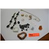 Image 2 : Large Lot of Jewelry: Black Pearls, Semi-Precious Stones, Earrings, Rings, Pendants
