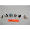Image 8 : 6 Misc. Semi-Precious Stone Designer Rings (Amethyst, Blue Topaz, etc).