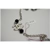 Image 2 : Silver Chanel Chain Link Necklace w/Black and White Enamel & Beads