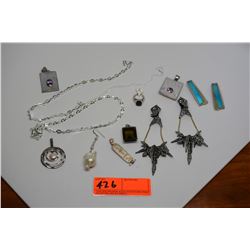 Misc. Jewelry: Necklaces, Earrings, Pendants (Semi-Precious Stones: Opals, Smoky Topaz)