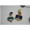 Image 2 : Blue Stone Necklace, Earrings & Bracelet Set & Misc. Earrings, Pendants w/ Stones