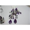 Image 2 : Large Lot of Misc. Necklaces, Bracelets, Pendants, Chains, Misc. (Amethyst, Misc. Stones)