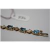 Image 2 : Blue Topaz Link Bracelet - Approx. 7 1/4" Length, Oval Faceted Blue Topaz