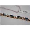 Image 3 : Blue Topaz Link Bracelet - Approx. 7 1/4" Length, Oval Faceted Blue Topaz