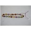 Image 1 : 14K Link Bracelet w/ Multiple Gemstones (Amethysts, Aquamarines, Citrines, Peridots, etc)