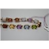Image 2 : 14K Link Bracelet w/ Multiple Gemstones (Amethysts, Aquamarines, Citrines, Peridots, etc)
