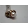 Image 8 : Single Pearl Ring w/Amethyst Cluster Setting - 7mm Cultured Pearl
