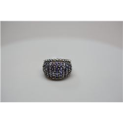 Amethyst Tapered Dome Cluster Ring