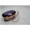 Image 1 : Large Oval Faceted Amethyst Pendant - Basket Mount