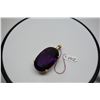 Image 2 : Large Oval Faceted Amethyst Pendant - Basket Mount