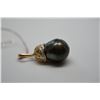 Image 2 : Black Tahitian Cultured Pearl Pendant - 12.5mm Pearl, Gold Bale, 17.3 g