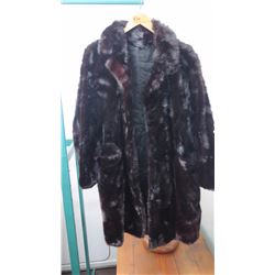 Authentic Fur Coat - Brown-Dyed Mink 3/4 Mink Coat (Manufacturer Unknown)