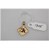 Image 2 : 14K Gold & Black Enamel Hawaiian Pendant w/Initial "A" - 14K Yellow Gold, 1.1 g