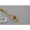 Image 2 : 14K Gold & Black Enamel "Canoe Paddle" Hawaiian Pendant w/Initial "N" - 14K Yellow Gold, 1.7 g