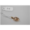 Image 2 : 14K Gold w/Diamond "Double Hearts" Pendant - 1 Round Diamond, .015 ct, 14K Gold, .05 g