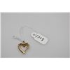 Image 2 : Heart Pendant w/Diamonds - 17 Round Diamonds (.17 ct), 10K Yelllow & White Gold, 1.0 g