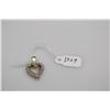 Image 1 : Heart Pendant with 10 Diamonds - 10 Round Diamonds (.10 ct), 18K Yelllow & White Gold, 2.3 g