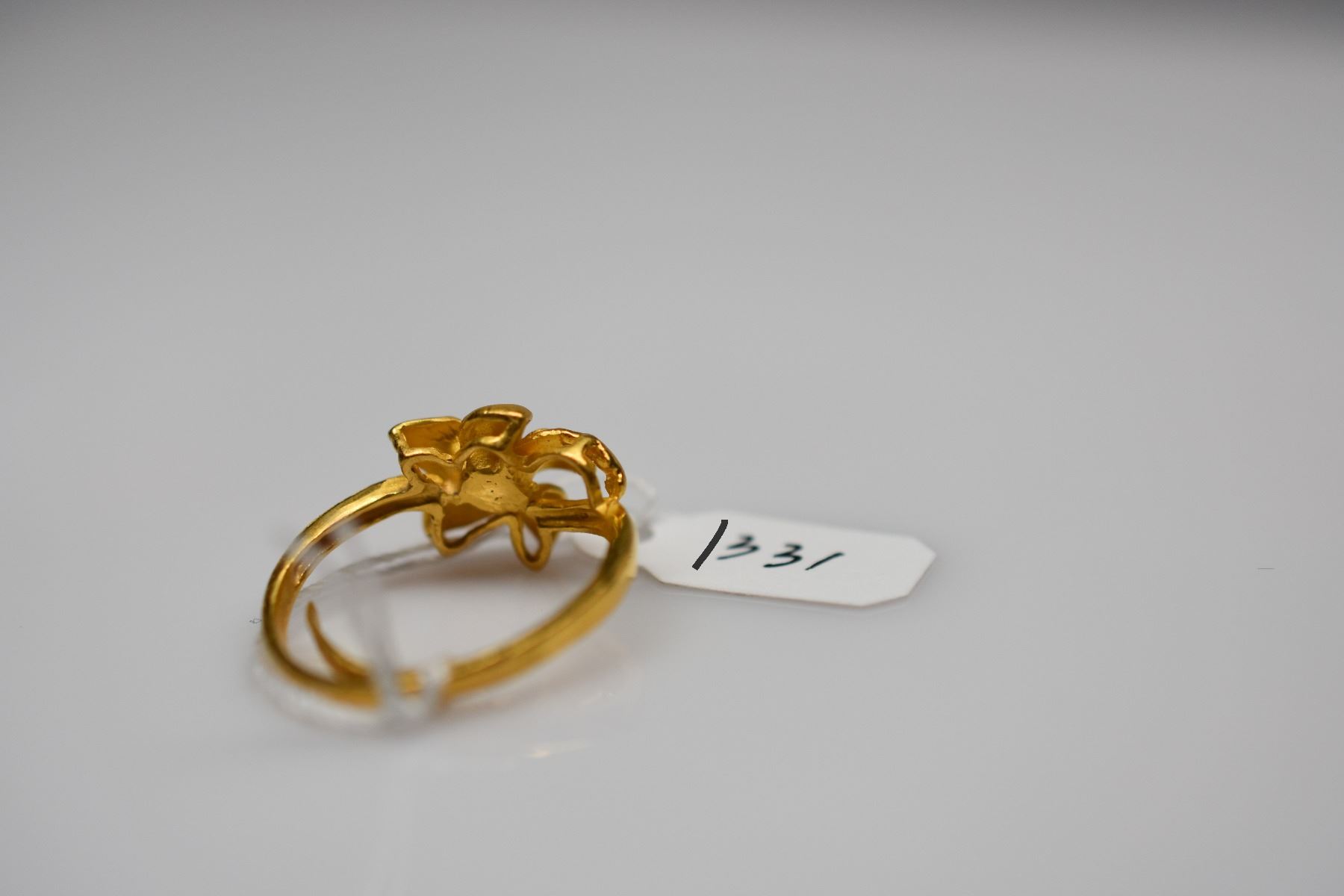 24K Gold Chinese Ring w/Floral Design - Expandable Shank, 24K Yellow ...