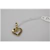 Image 2 : 14K Gold Heart Pendant w/Sapphires - 18 Sapphires (.27 ct), 14K Yellow Gold, 1.8 g