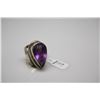 Image 1 : 9.75 ct Pear-Shaped Amethyst Ring - 21.2x12.1x8.2mm Amethyst (9.75 ct), 925 Silver, 10.1 g