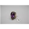 Image 2 : 9.75 ct Pear-Shaped Amethyst Ring - 21.2x12.1x8.2mm Amethyst (9.75 ct), 925 Silver, 10.1 g