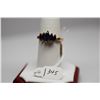 Image 2 : Sapphire Ring - 4 Marquise Blue Sapphires 5.5x2.5mm (.50 ct), 10K Gold, 2.1 g