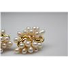 Image 2 : Pearl Cluster Earrings w/Diamonds - 17 Pearls, 3 Diamonds (.03 ct), 14K, 10.2 g, 1 Earring Missing 1