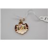Image 2 : 14K Gold & Colored Enamel Hawaiian Royal Coat­ Of-Arms Pendant, 14K, 3.6 g