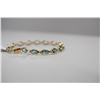 Image 2 : Link Bracelet w/15 Pear-Shaped Blue Topaz  (12.75 ct) - 7 3/8" Lenth, 14K, 8.8 g