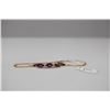 Image 2 : Amethyst & Diamond Link Bracelet - 6 3/4" L, 3 Amethysts (2.25 ct), 2 Diamonds (.06 ct), 14K, 3.5 g